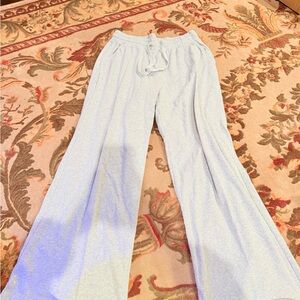 American Eagle Outfitters Light Gray Wide-Leg Lounge Pants